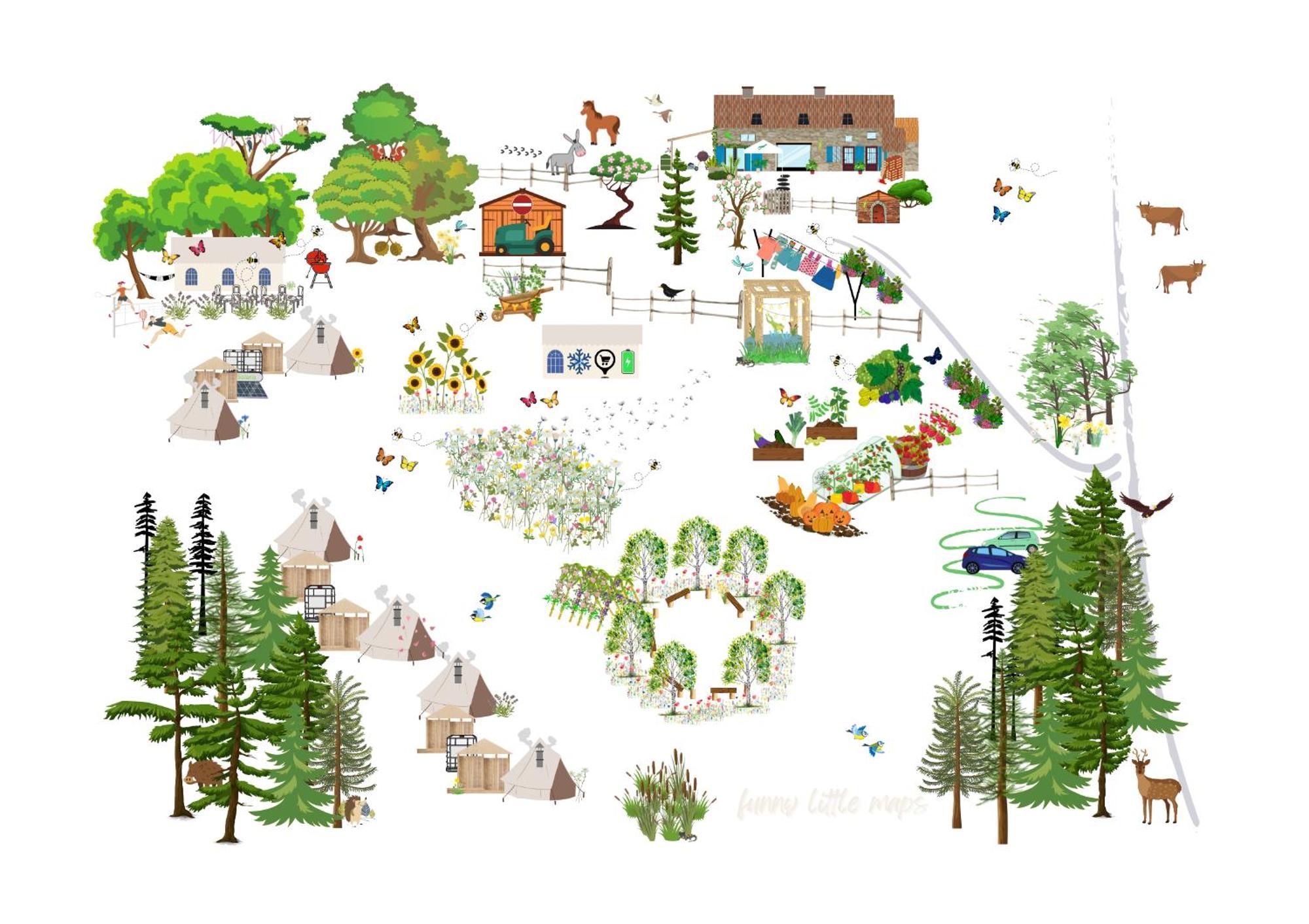 Au Pre Fleuri Eco Glamping Hotel Le Lindois ภายนอก รูปภาพ